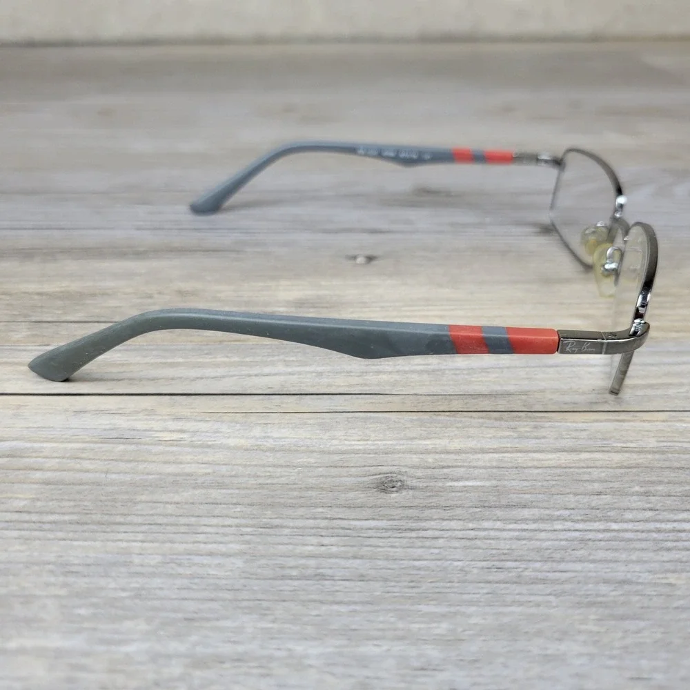 Ray-Ban Eyeglasses Frames RB 1030 4008 Gunmetal Gray Red Striped Kids 47-16-125